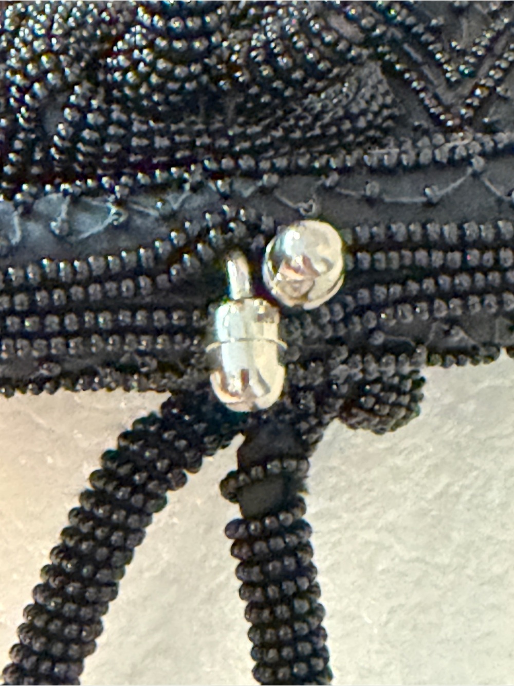 Vintage Schildkraut Black Beaded Formal Clutch Purse - Picture 12 of 13